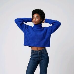 Women's Blue Turtleneck Sweater